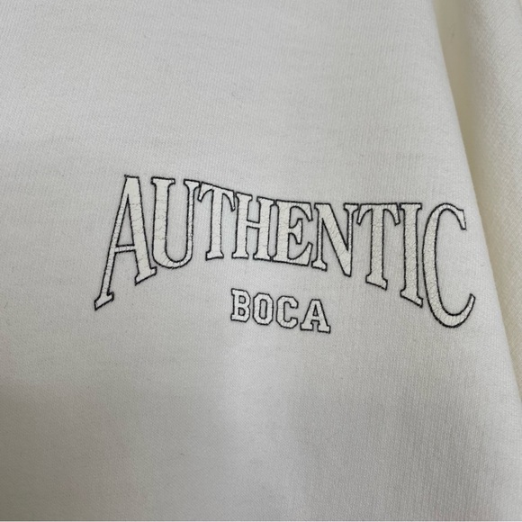 Vintage 90s BOCA AUTHENTIC Oversized White Cotton Hoodie Sweatshirt OS XXL - Picture 5 of 16